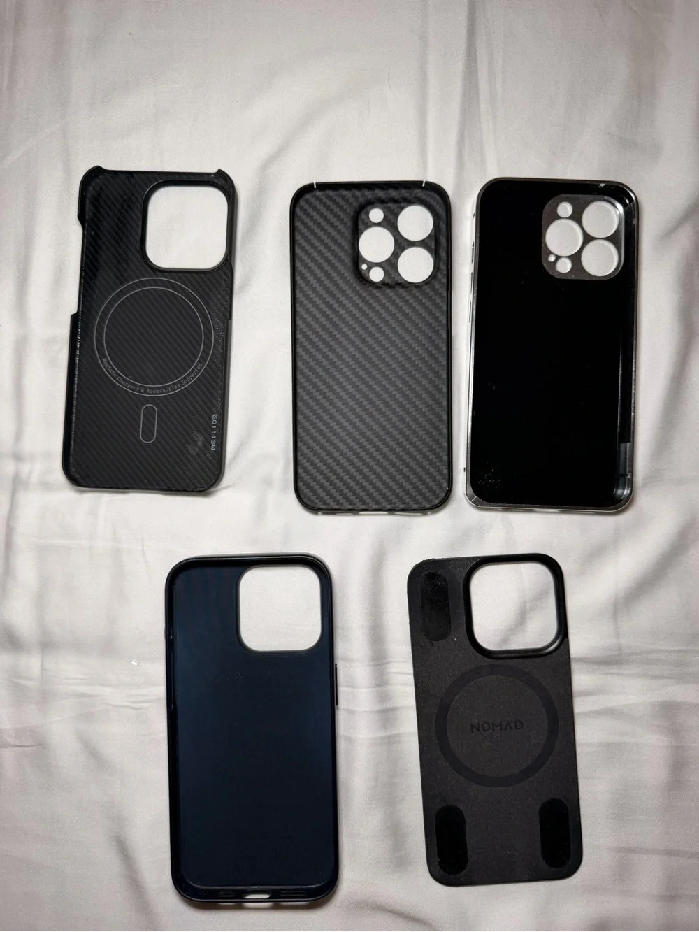 iPhone 15 Pro 5 phone Cases Belkin Carbon Fiber MagSafe + free Lens New